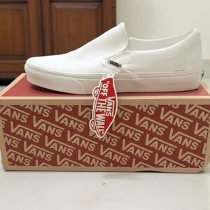 Vans Checkerboard Classic White Slip-On Sneakers